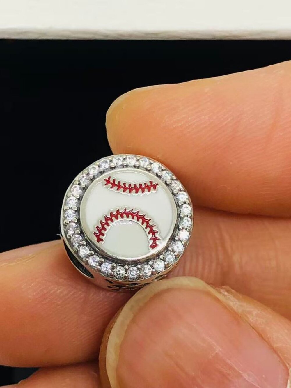✨🔥Pandora Engravable Baseball Bead Charm S925 Silver with box